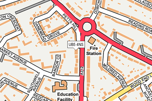 UB5 4NS map - OS OpenMap – Local (Ordnance Survey)