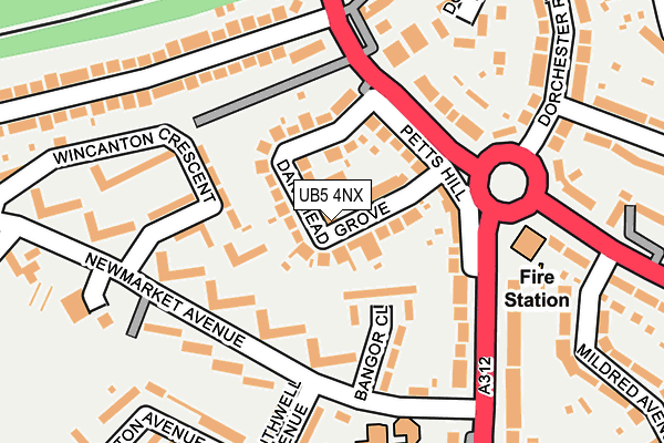 UB5 4NX map - OS OpenMap – Local (Ordnance Survey)