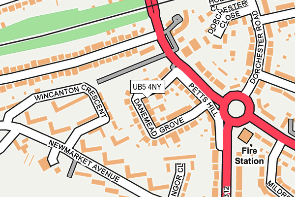UB5 4NY map - OS OpenMap – Local (Ordnance Survey)