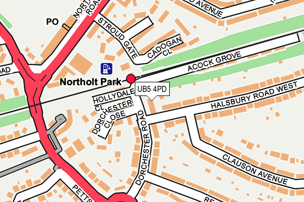 UB5 4PD map - OS OpenMap – Local (Ordnance Survey)