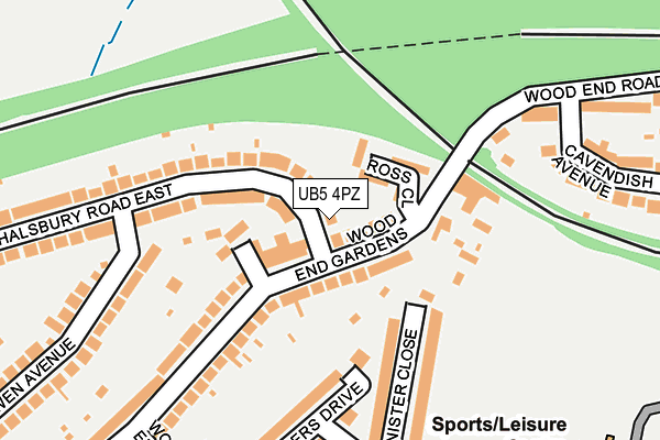 UB5 4PZ map - OS OpenMap – Local (Ordnance Survey)