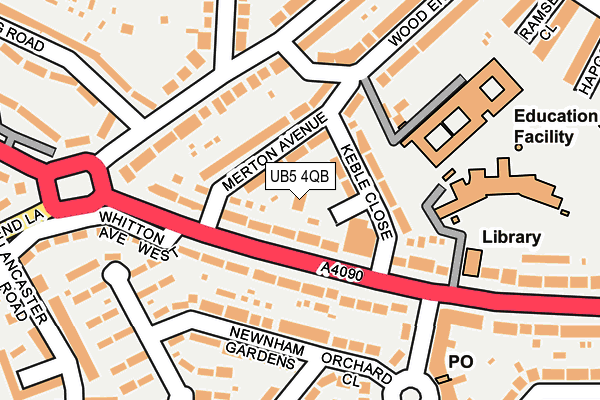 UB5 4QB map - OS OpenMap – Local (Ordnance Survey)