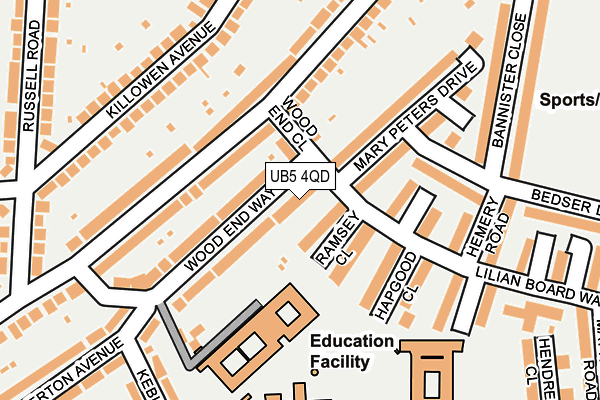 UB5 4QD map - OS OpenMap – Local (Ordnance Survey)