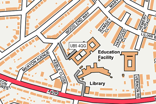 UB5 4QG map - OS OpenMap – Local (Ordnance Survey)