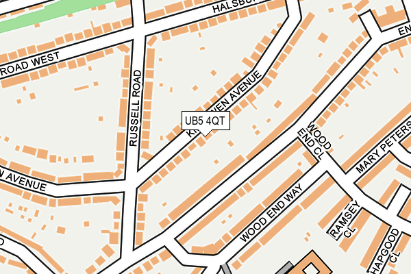 UB5 4QT map - OS OpenMap – Local (Ordnance Survey)
