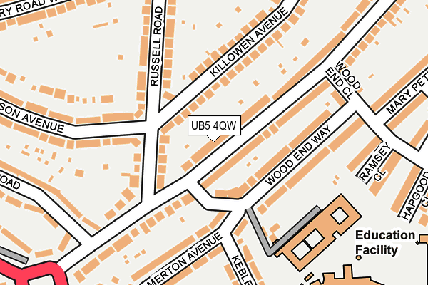 UB5 4QW map - OS OpenMap – Local (Ordnance Survey)