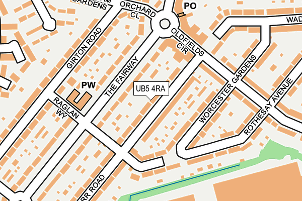 UB5 4RA map - OS OpenMap – Local (Ordnance Survey)