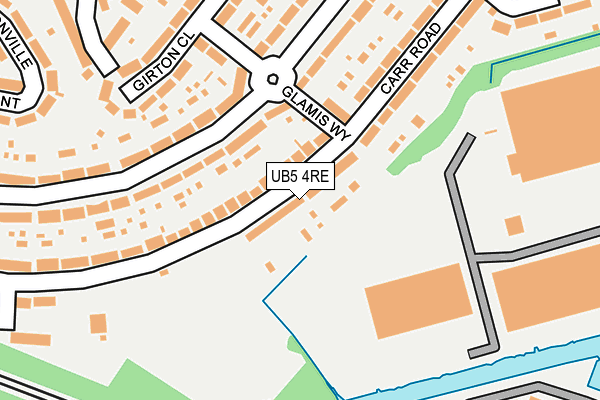 UB5 4RE map - OS OpenMap – Local (Ordnance Survey)
