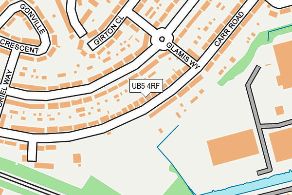 UB5 4RF map - OS OpenMap – Local (Ordnance Survey)