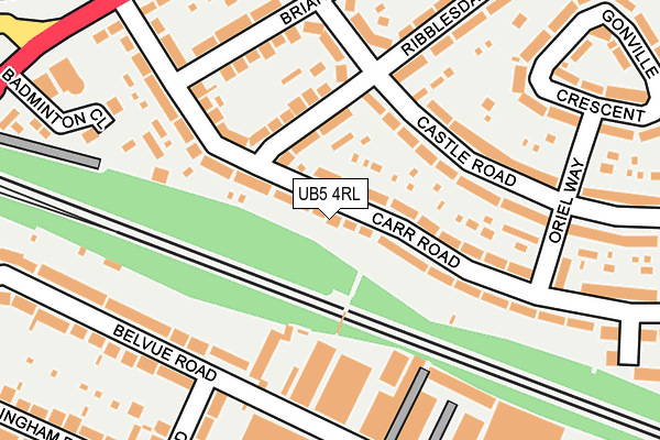 UB5 4RL map - OS OpenMap – Local (Ordnance Survey)