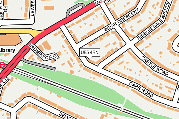 UB5 4RN map - OS OpenMap – Local (Ordnance Survey)