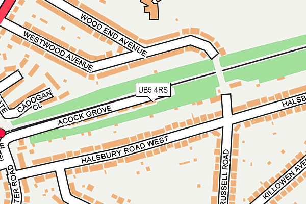 UB5 4RS map - OS OpenMap – Local (Ordnance Survey)