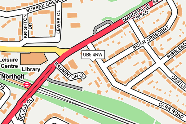UB5 4RW map - OS OpenMap – Local (Ordnance Survey)