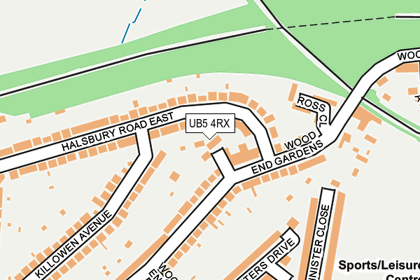 UB5 4RX map - OS OpenMap – Local (Ordnance Survey)