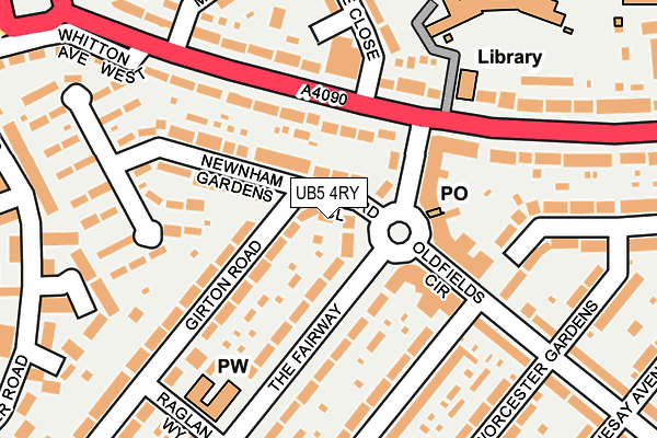 UB5 4RY map - OS OpenMap – Local (Ordnance Survey)