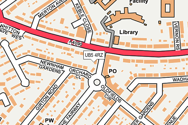 UB5 4RZ map - OS OpenMap – Local (Ordnance Survey)