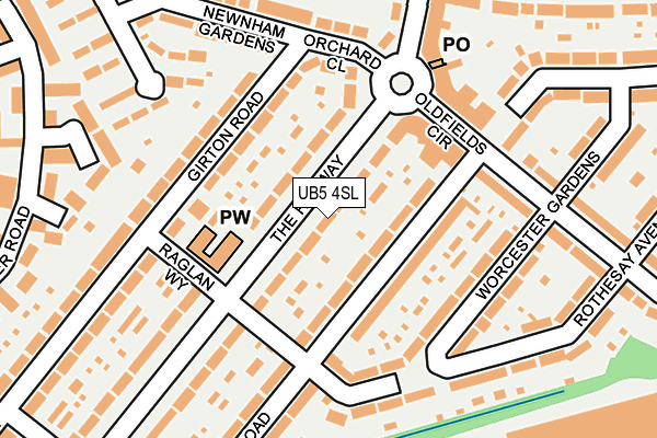 UB5 4SL map - OS OpenMap – Local (Ordnance Survey)