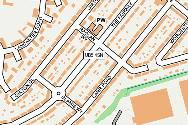 UB5 4SN map - OS OpenMap – Local (Ordnance Survey)