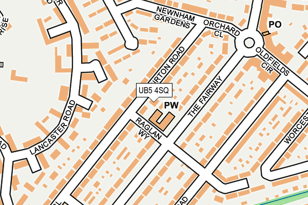 UB5 4SQ map - OS OpenMap – Local (Ordnance Survey)