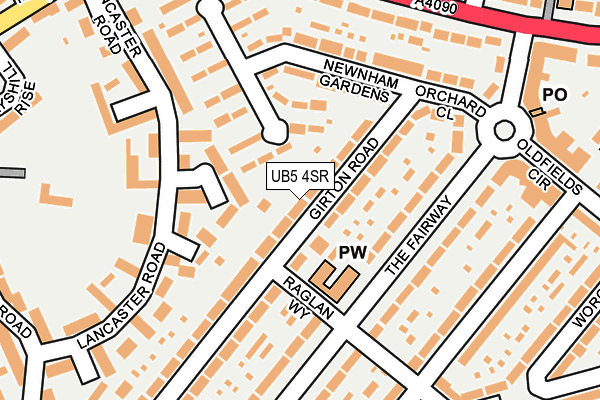 UB5 4SR map - OS OpenMap – Local (Ordnance Survey)