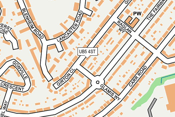UB5 4ST map - OS OpenMap – Local (Ordnance Survey)