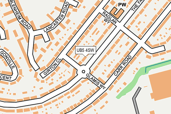 UB5 4SW map - OS OpenMap – Local (Ordnance Survey)