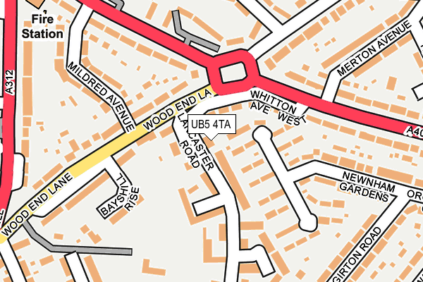 UB5 4TA map - OS OpenMap – Local (Ordnance Survey)