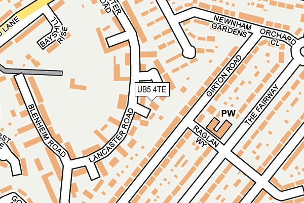 UB5 4TE map - OS OpenMap – Local (Ordnance Survey)