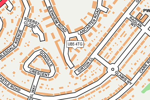 UB5 4TG map - OS OpenMap – Local (Ordnance Survey)