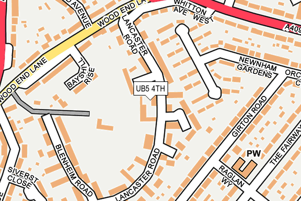 UB5 4TH map - OS OpenMap – Local (Ordnance Survey)