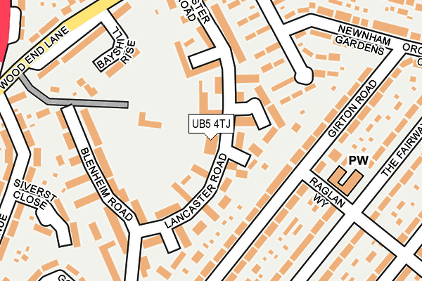 UB5 4TJ map - OS OpenMap – Local (Ordnance Survey)