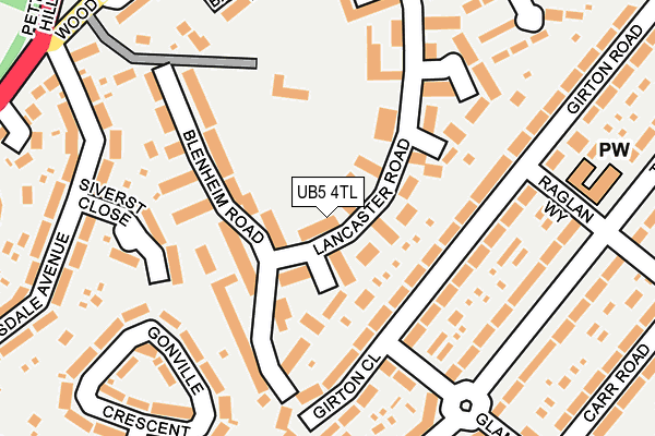 UB5 4TL map - OS OpenMap – Local (Ordnance Survey)