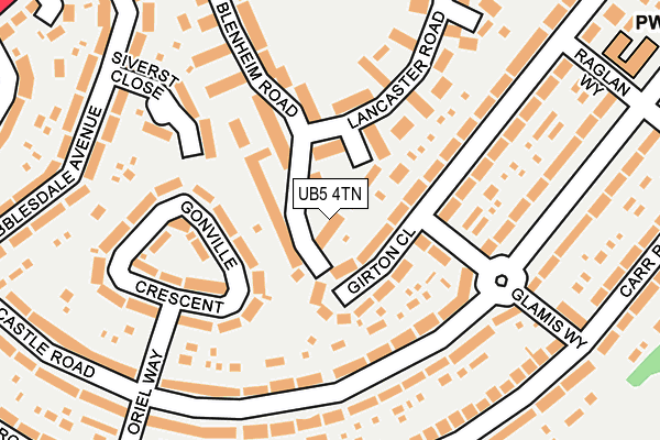 UB5 4TN map - OS OpenMap – Local (Ordnance Survey)