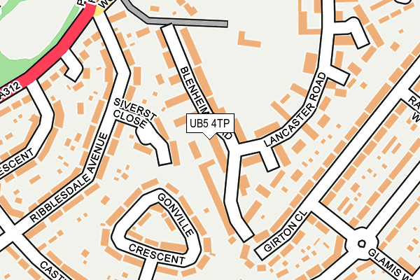 UB5 4TP map - OS OpenMap – Local (Ordnance Survey)