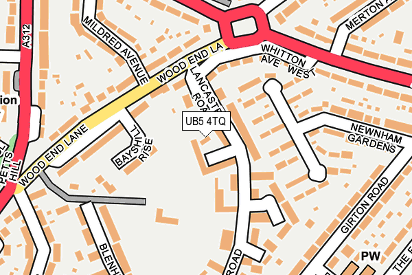 UB5 4TQ map - OS OpenMap – Local (Ordnance Survey)