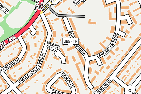 UB5 4TR map - OS OpenMap – Local (Ordnance Survey)