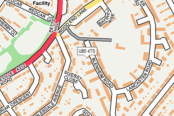 UB5 4TS map - OS OpenMap – Local (Ordnance Survey)