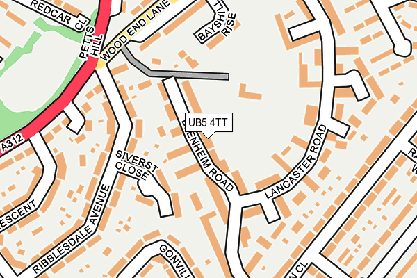 UB5 4TT map - OS OpenMap – Local (Ordnance Survey)