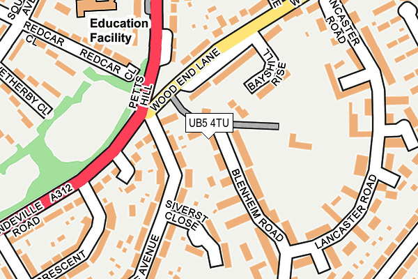 UB5 4TU map - OS OpenMap – Local (Ordnance Survey)