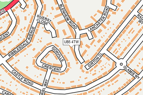 UB5 4TW map - OS OpenMap – Local (Ordnance Survey)