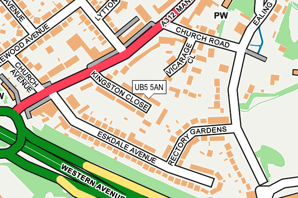 UB5 5AN map - OS OpenMap – Local (Ordnance Survey)