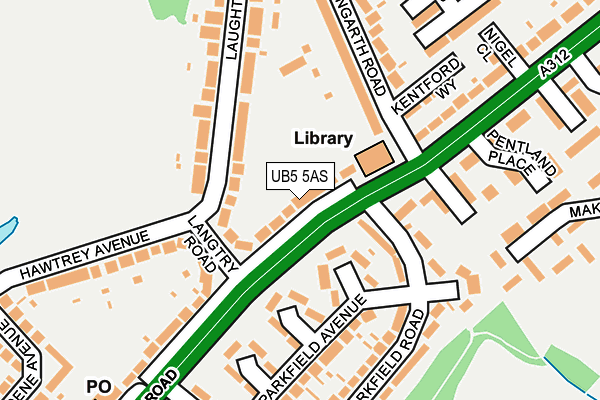 UB5 5AS map - OS OpenMap – Local (Ordnance Survey)