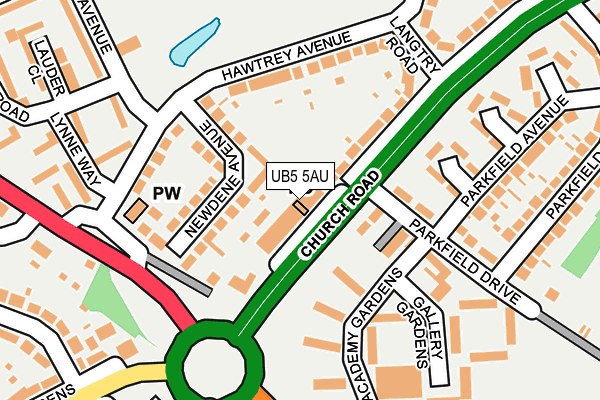 UB5 5AU map - OS OpenMap – Local (Ordnance Survey)