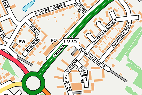 UB5 5AY map - OS OpenMap – Local (Ordnance Survey)