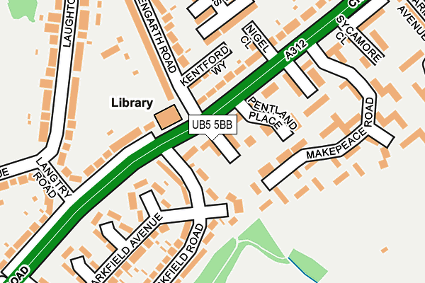 UB5 5BB map - OS OpenMap – Local (Ordnance Survey)