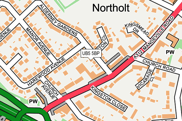 UB5 5BP map - OS OpenMap – Local (Ordnance Survey)