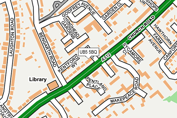 UB5 5BQ map - OS OpenMap – Local (Ordnance Survey)