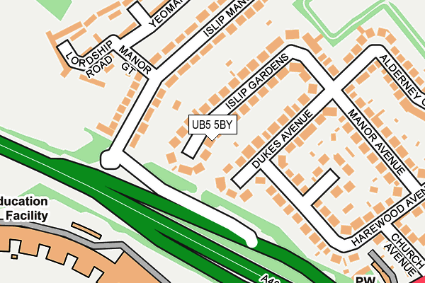 UB5 5BY map - OS OpenMap – Local (Ordnance Survey)