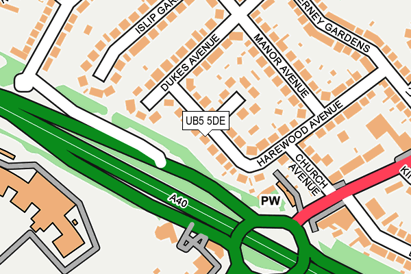 UB5 5DE map - OS OpenMap – Local (Ordnance Survey)