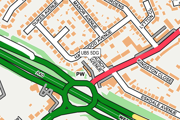 UB5 5DG map - OS OpenMap – Local (Ordnance Survey)